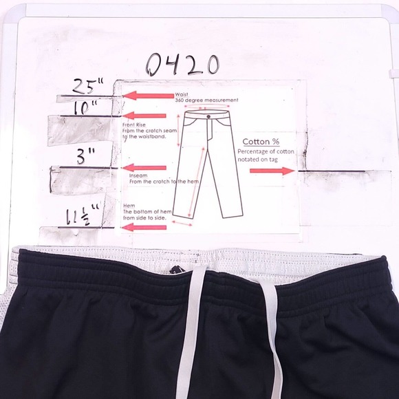 Nike Drawstring Athletic Running Shorts Womens Size Small Black White - Picture 8 of 8